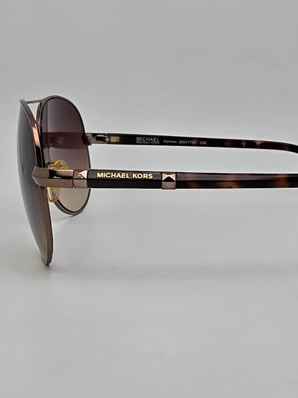 Michael Kors Karmen M2477S 239 Taupe Frame Brown Gradient Aviator Sunglasses